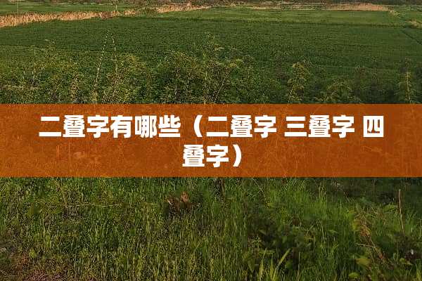 二叠字有哪些（二叠字 三叠字 四叠字）