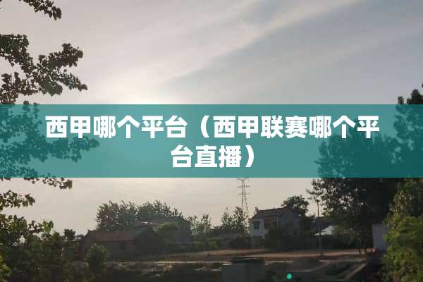 西甲哪个平台（西甲联赛哪个平台直播）