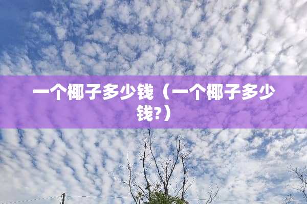 一个椰子多少钱（一个椰子多少钱?）