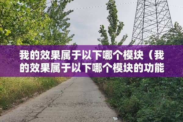 我的效果属于以下哪个模块（我的效果属于以下哪个模块的功能）