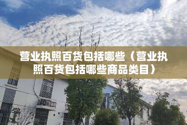 营业执照百货包括哪些（营业执照百货包括哪些商品类目）