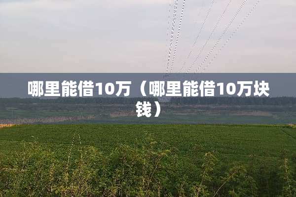 哪里能借10万（哪里能借10万块钱）