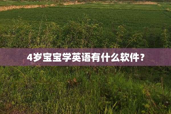 4岁宝宝学英语有什么软件？
