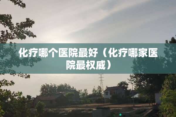 化疗哪个医院最好（化疗哪家医院最权威）