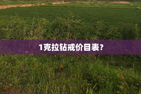 1克拉钻戒价目表？