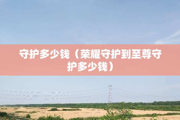 守护多少钱（荣耀守护到至尊守护多少钱）