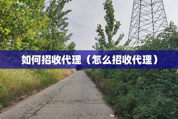 如何招收代理（怎么招收代理）