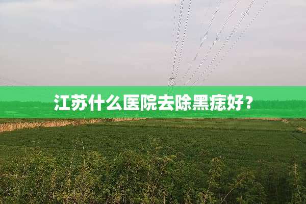 江苏什么医院去除黑痣好？
