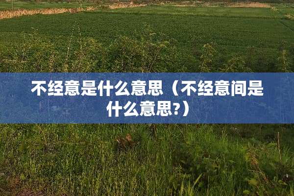 不经意是什么意思（不经意间是什么意思?）