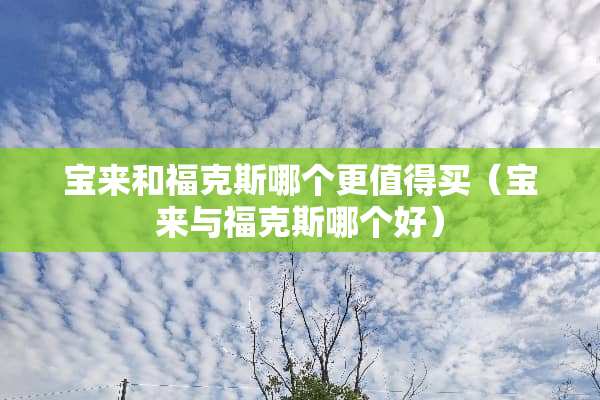 宝来和福克斯哪个更值得买（宝来与福克斯哪个好）