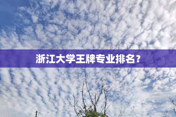 浙江大学王牌专业排名？
