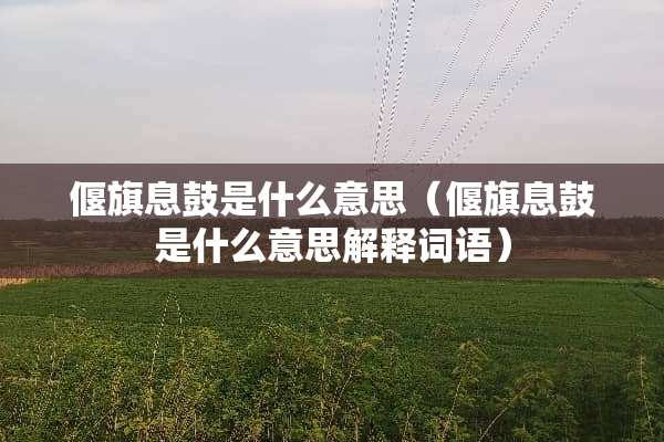 偃旗息鼓是什么意思（偃旗息鼓是什么意思解释词语）