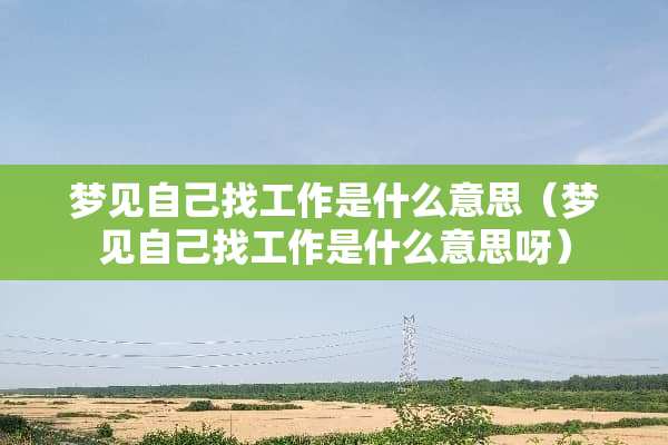 梦见自己找工作是什么意思（梦见自己找工作是什么意思呀）