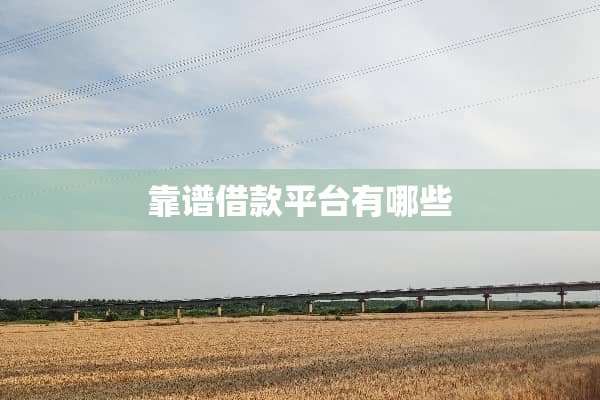 靠谱借款平台有哪些