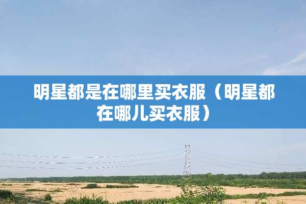 明星都是在哪里买衣服（明星都在哪儿买衣服）
