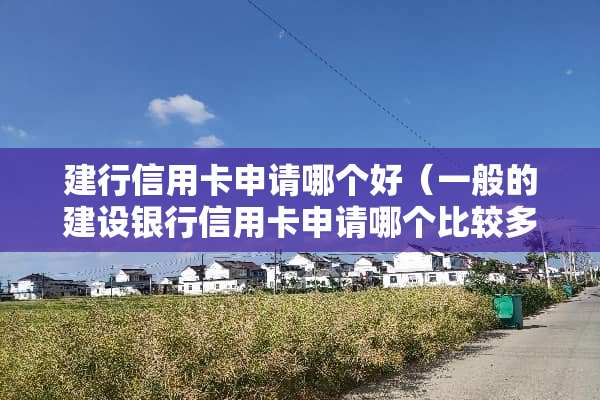 建行信用卡申请哪个好（一般的建设银行信用卡申请哪个比较多呢）