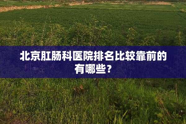 北京*肠科医院排名比较靠前的有哪些？