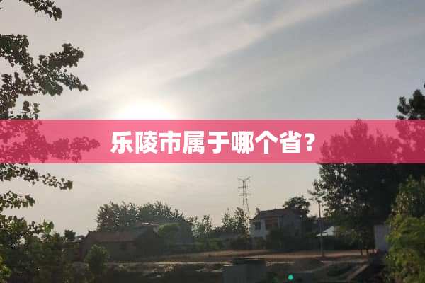 乐陵市属于哪个省？