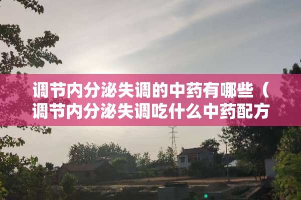 调节内分泌失调的中药有哪些（调节内分泌失调吃什么中药配方）