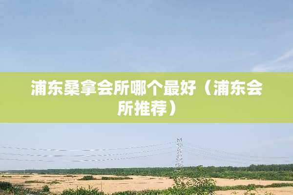 浦东桑拿会所哪个最好（浦东会所推荐）