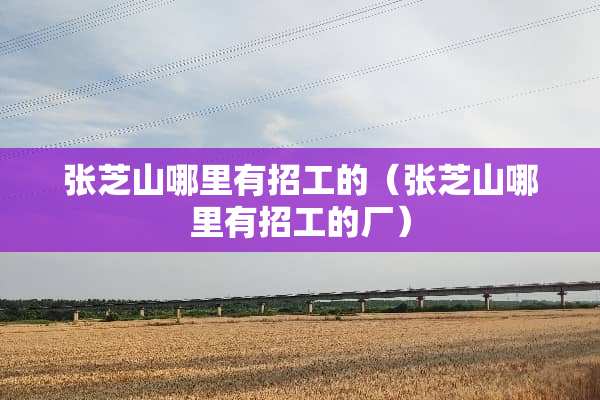 张芝山哪里有招工的（张芝山哪里有招工的厂）