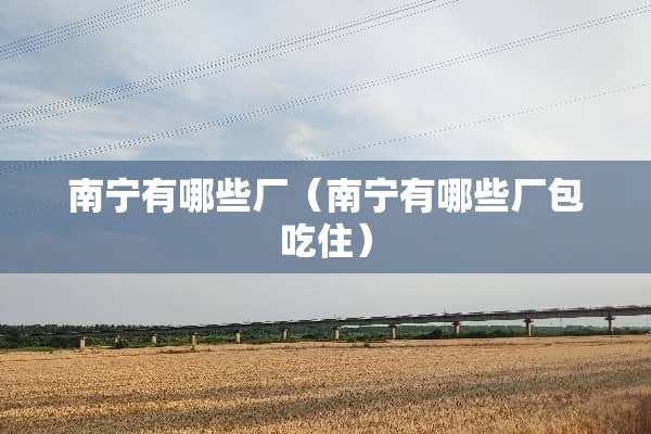 南宁有哪些厂（南宁有哪些厂包吃住）