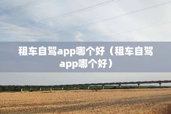 租车自驾app哪个好（租车自驾app哪个好）