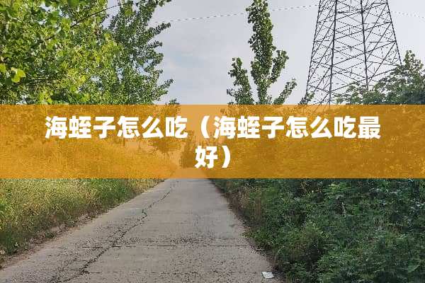 海蛭子怎么吃（海蛭子怎么吃最好）