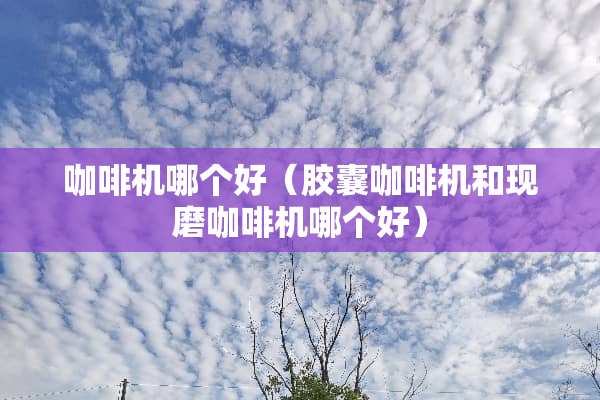 咖啡机哪个好（胶囊咖啡机和现磨咖啡机哪个好）
