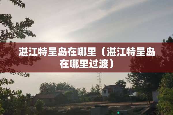 湛江特呈岛在哪里（湛江特呈岛在哪里过渡）