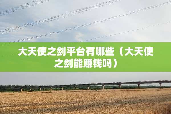 大天使之剑平台有哪些（大天使之剑能赚钱吗）