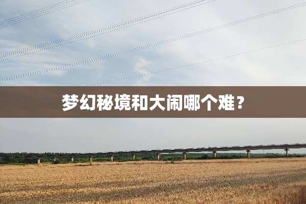 梦幻秘境和大闹哪个难？
