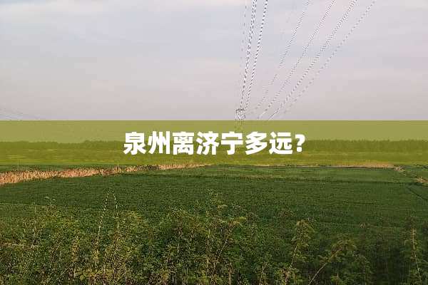 泉州离济宁多远？