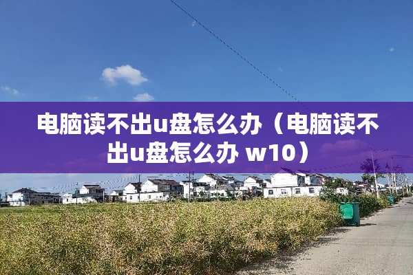 电脑读不出u盘怎么办（电脑读不出u盘怎么办 w10）