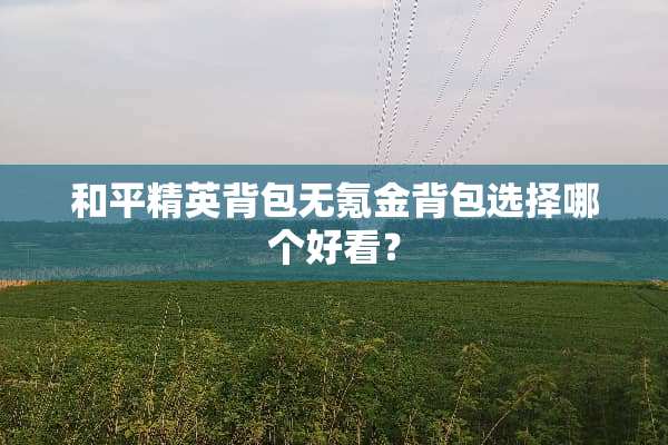和平精英背包无氪金背包选择哪个好看？