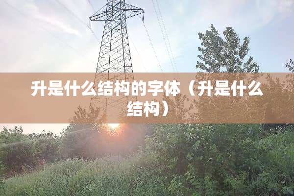 升是什么结构的字体（升是什么结构）