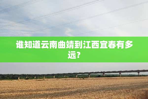 谁知道云南曲靖到江西宜春有多远？