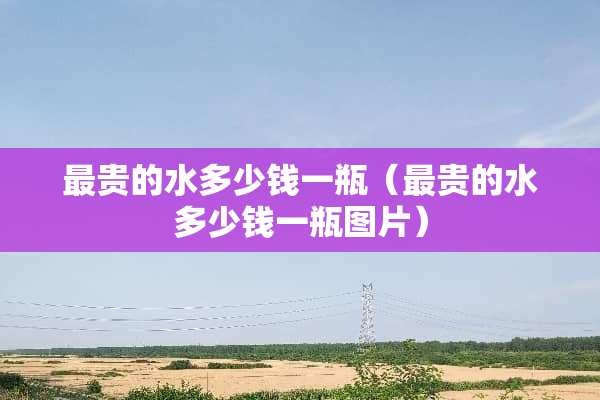 最贵的水多少钱一瓶（最贵的水多少钱一瓶图片）