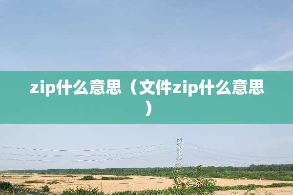 zip什么意思（文件zip什么意思）