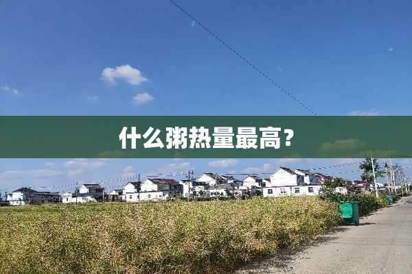 什么粥热量最高？