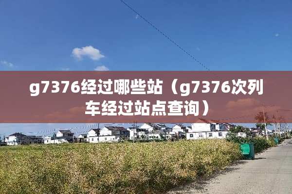 g7376经过哪些站（g7376次列车经过站点查询）
