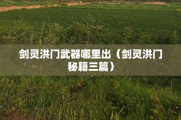 剑灵洪门**哪里出（剑灵洪门秘籍三篇）