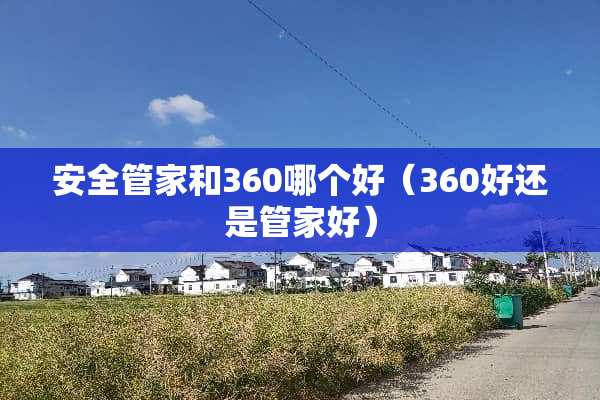 安全管家和360哪个好（360好还是管家好）