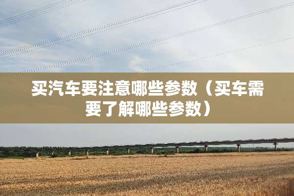 买汽车要注意哪些参数（买车需要了解哪些参数）
