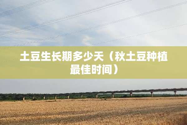 土豆生长期多少天（秋土豆种植最佳时间）