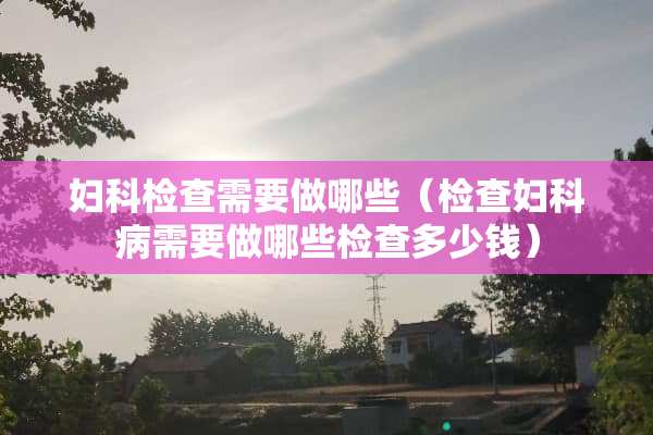 妇科检查需要做哪些（检查妇科病需要做哪些检查多少钱）
