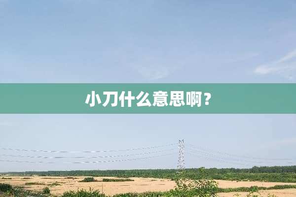 小刀什么意思啊？