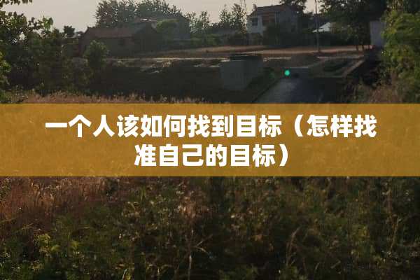 一个人该如何找到目标（怎样找准自己的目标）