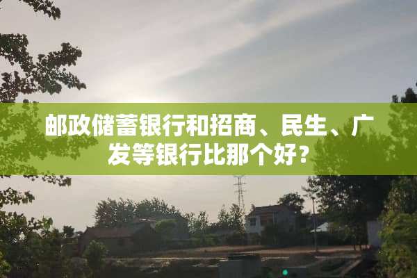 邮政储蓄银行和招商、民生、广发等银行比那个好？