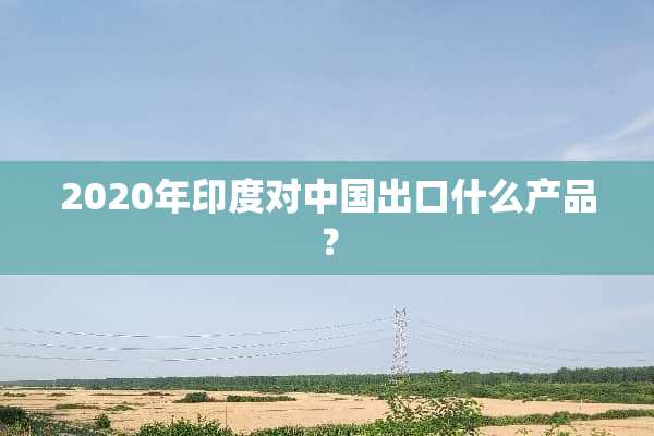 2020年印度对中国出口什么产品？